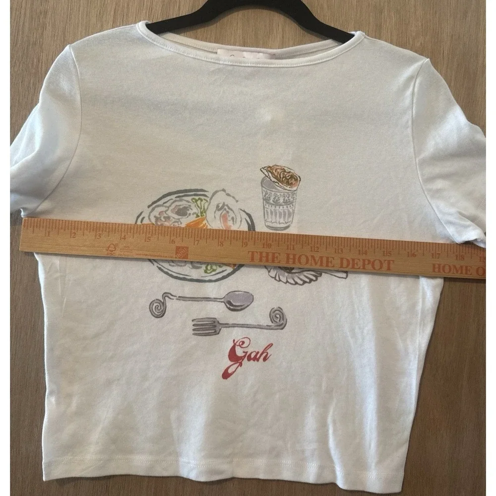 Lisa Says Gah Alex Shrunken Graphic Tee Caviar Dreams Scene Size L NEW Orig $78 - Picture 6 of 9